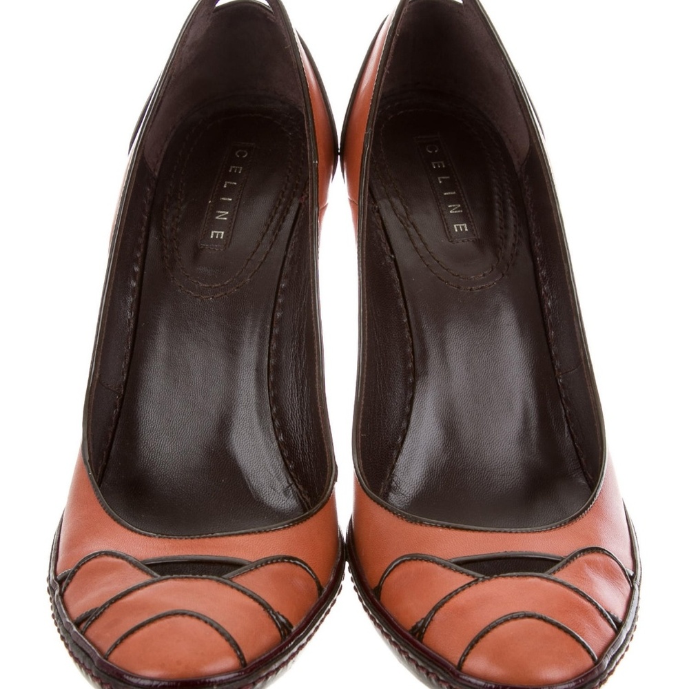 Céline Leather Rounded-Toe Pumps - Picture 5 of 6